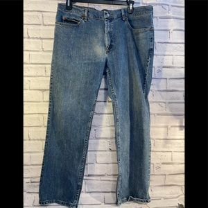 Mens Lee straight leg regular fit blue jeans